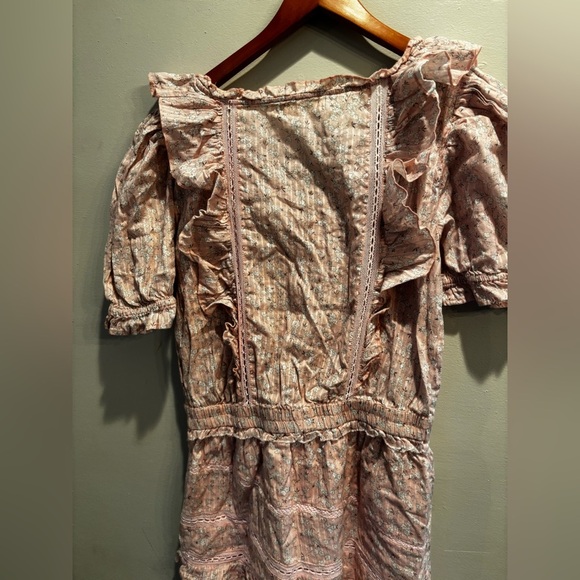 LoveShackFancy Pink Ruffle Mini Dress cottage core large romantic soft delicate - Picture 8 of 16